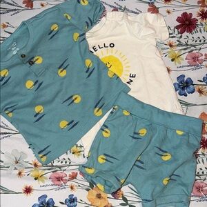 Carter's Teal and White Kids Pajama Set